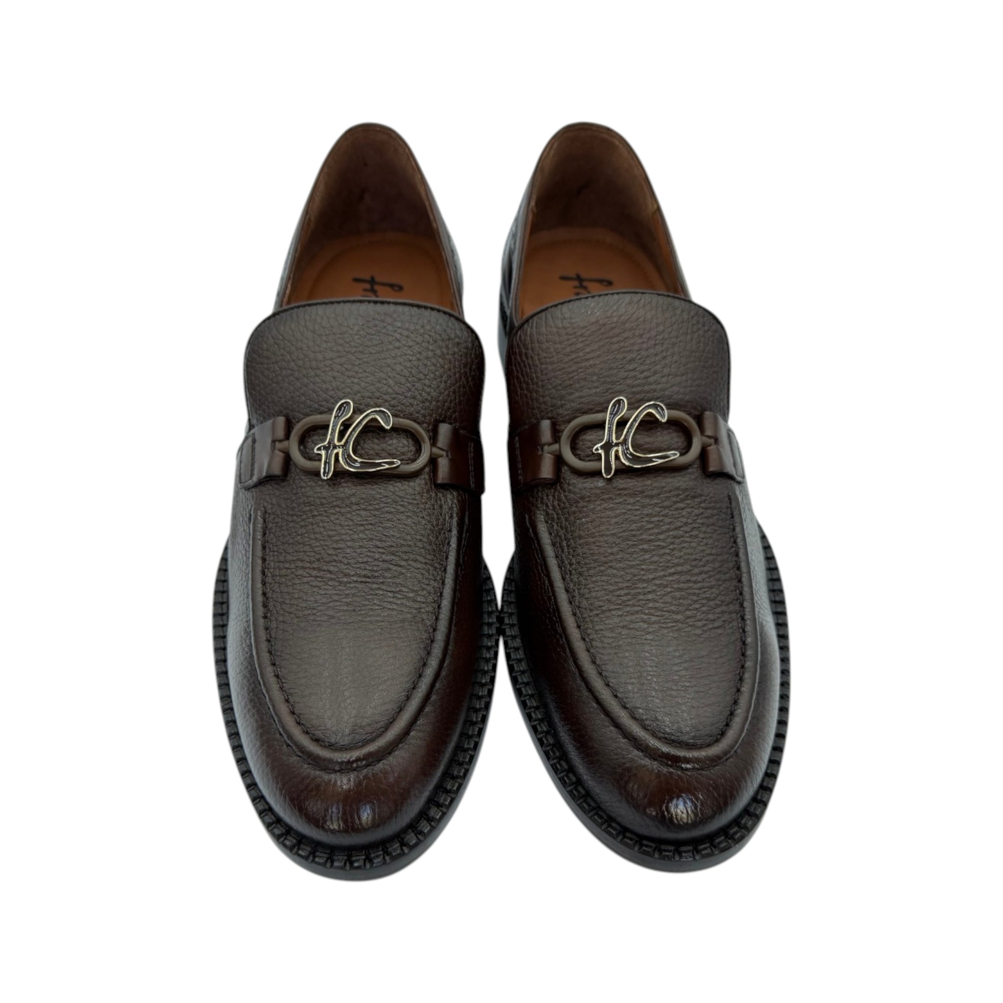 ZAPATO CUADRA MOCASIN EN PIEL DE VENADO CAFÉ.