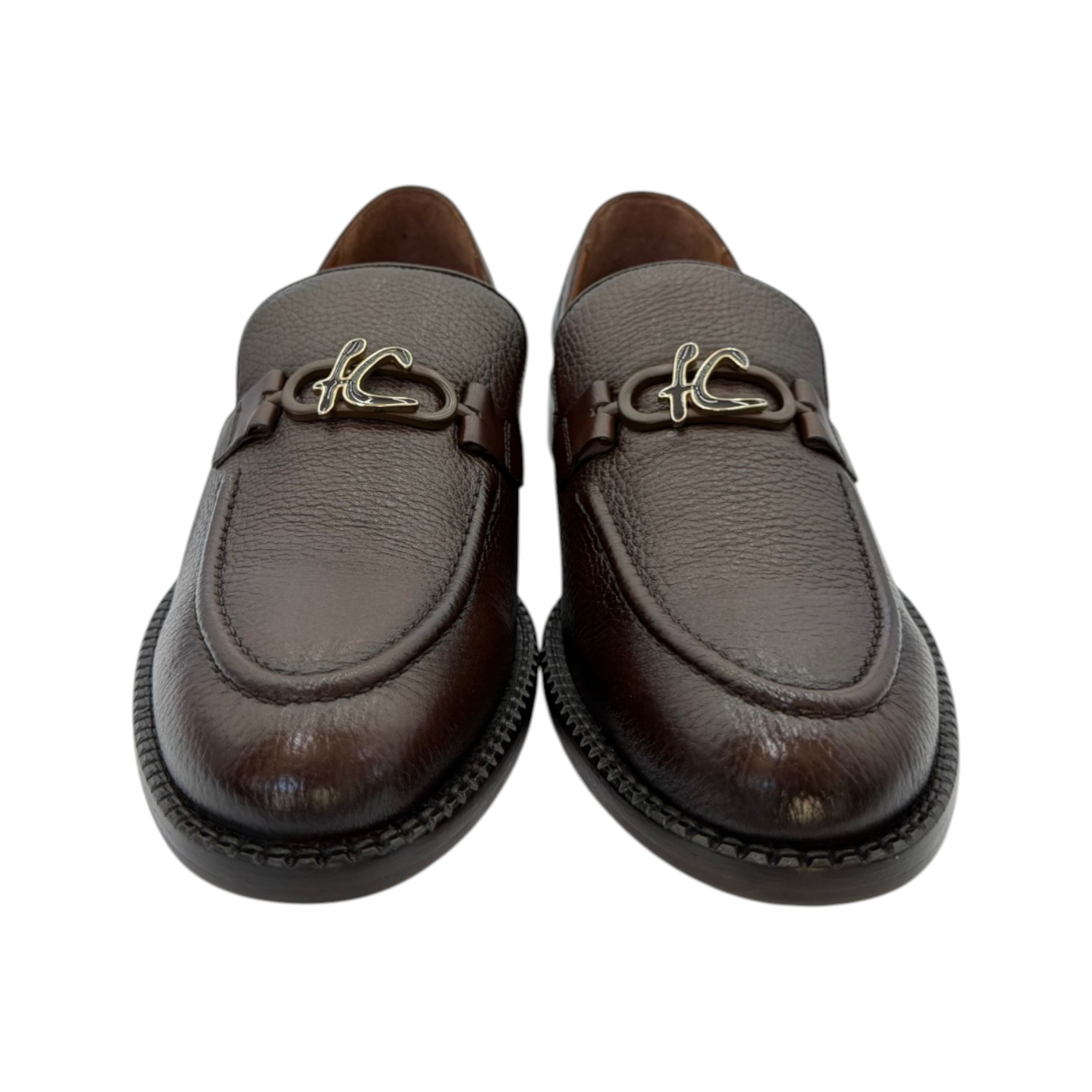 ZAPATO CUADRA MOCASIN EN PIEL DE VENADO CAFÉ.