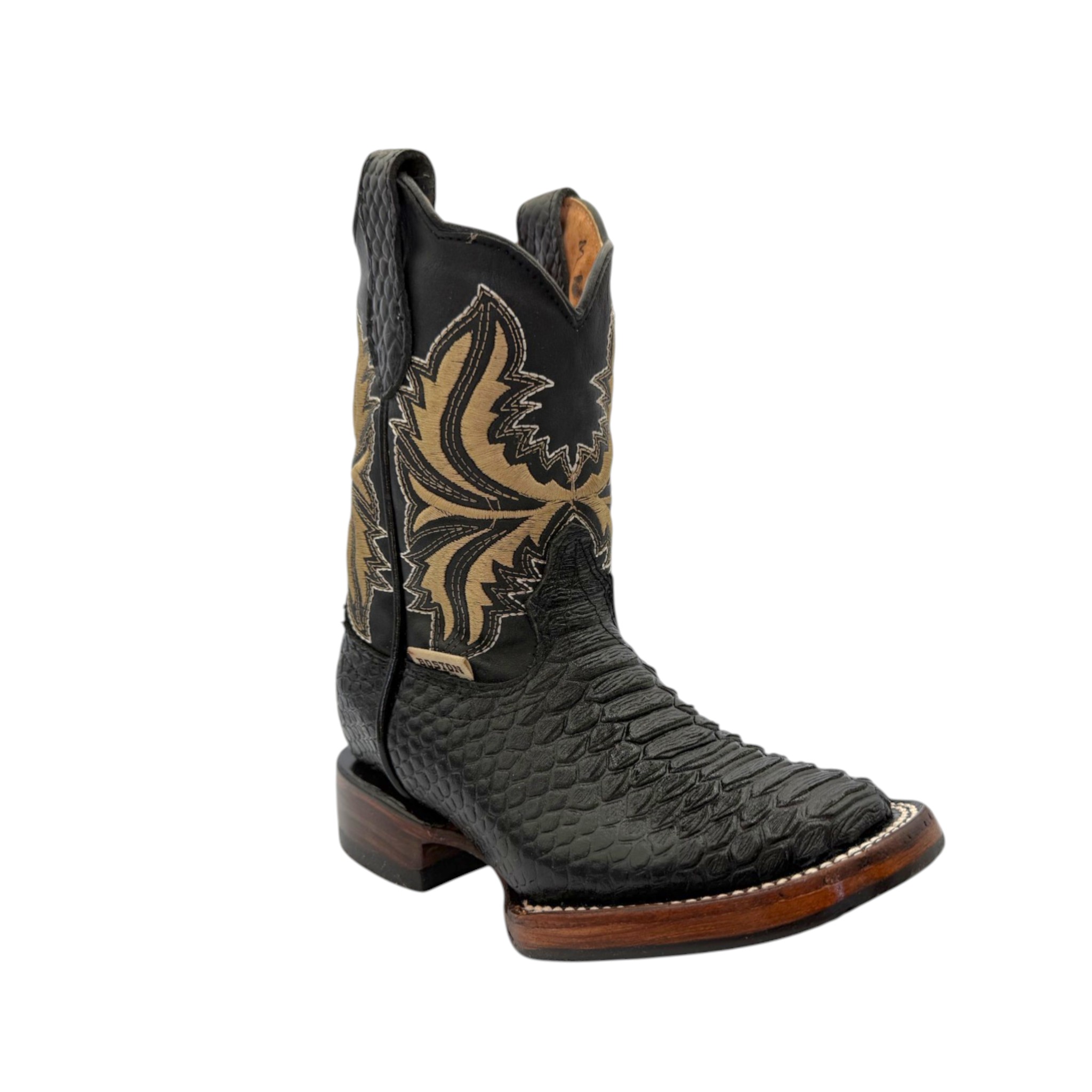 IMG_5458-Photoroom BOTA BOSTON EN PIEL DE PITON IMITACION COLOR NEGRO.