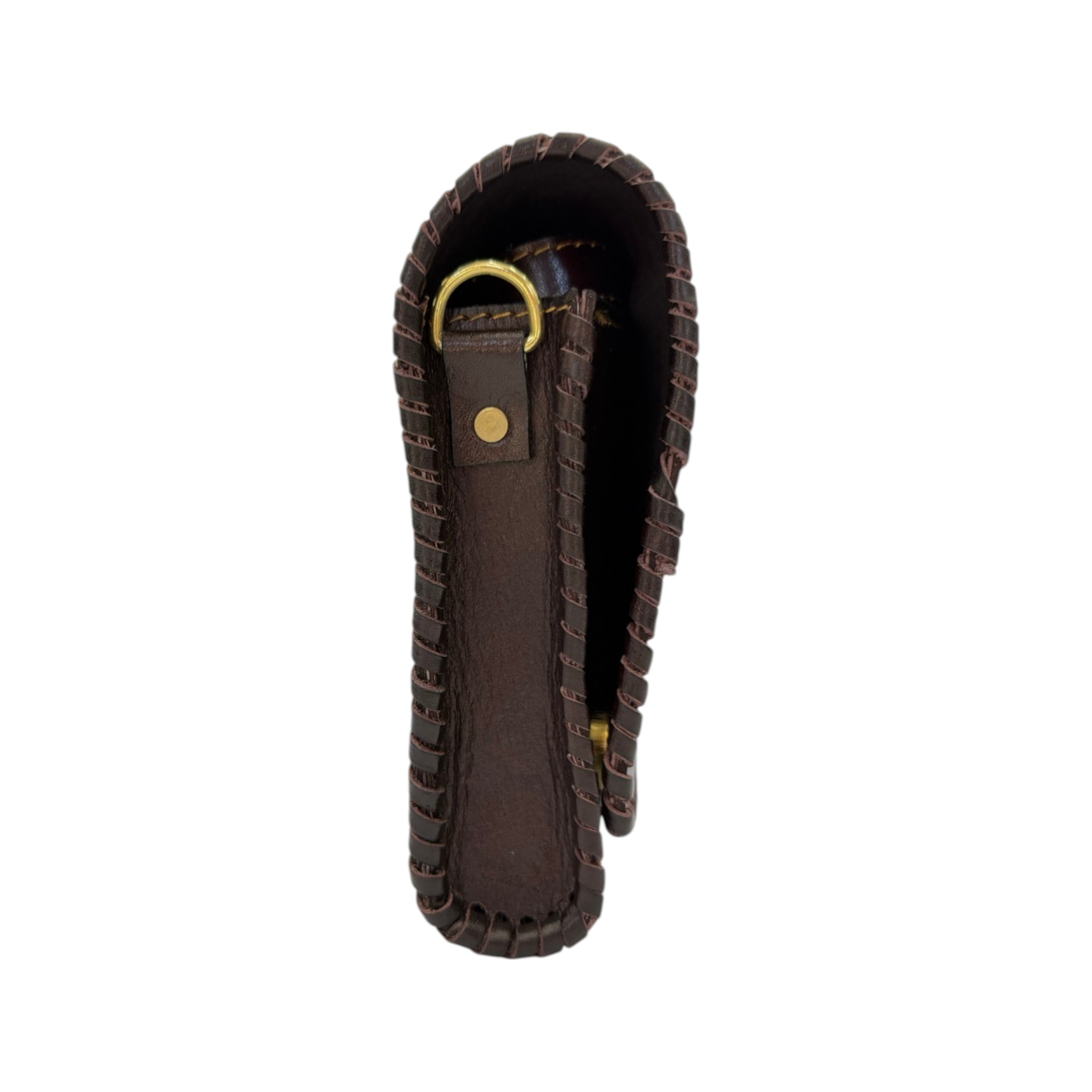 BOLSA CINCELADA ARTESANAL CUADRADA CAFÉ RUSTICO.