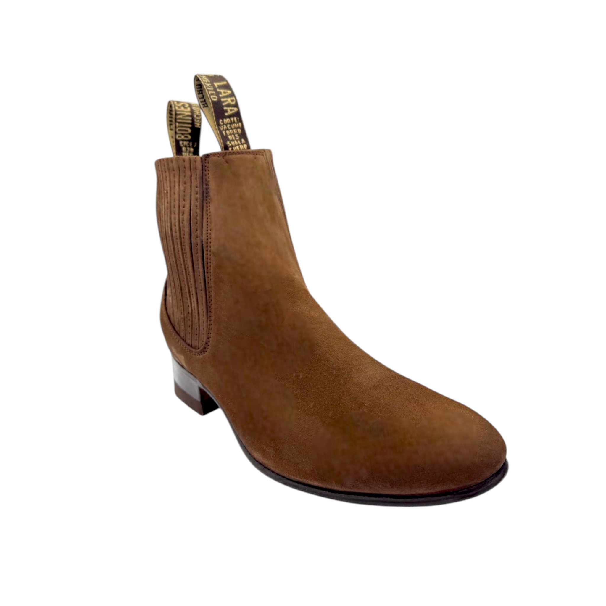 BOTIN LA ESPUELA SUELA DE CUERO NOBUCK TABACO.