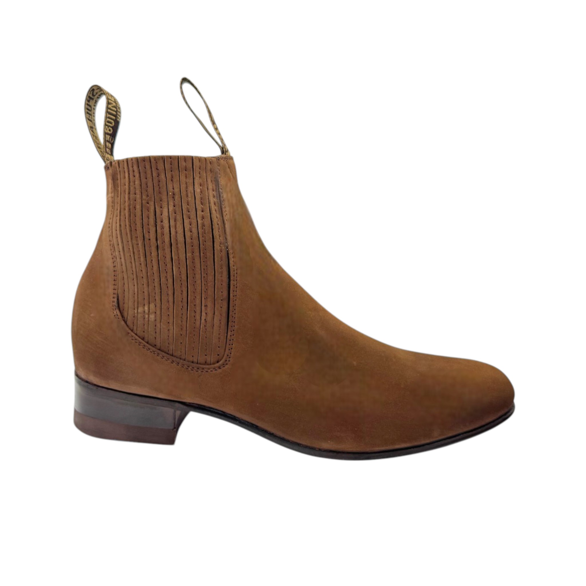 BOTIN LA ESPUELA SUELA DE CUERO NOBUCK TABACO.