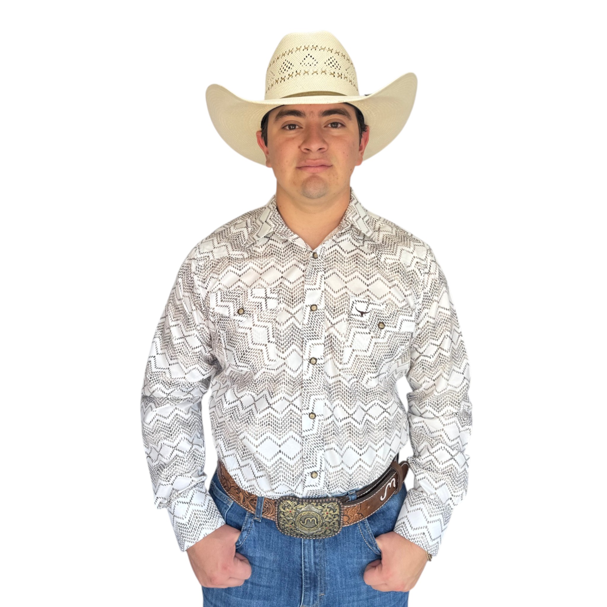 IMG_5755-Photoroom CAMISA RODEO WEST DE CABALLERO COLOR BLANCO CON ESTAMPADO GEOMETRICO LINEAS.