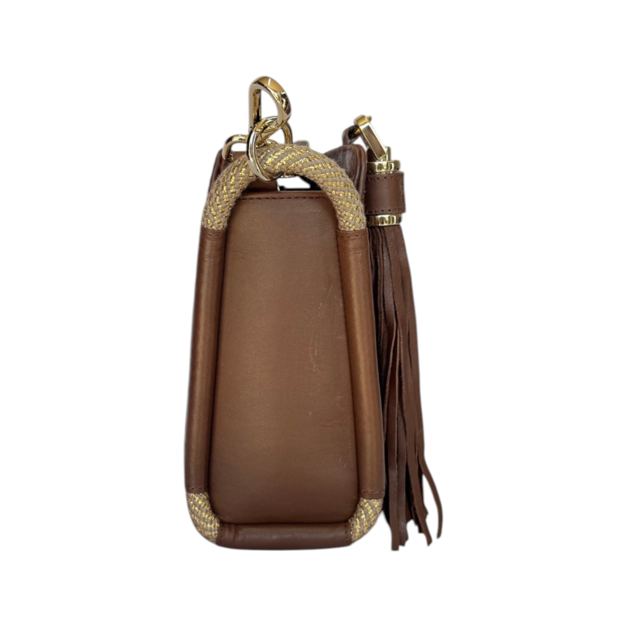 BOLSA CUADRA DE DAMA EN PIEL DE RES AZTECA MIEL.