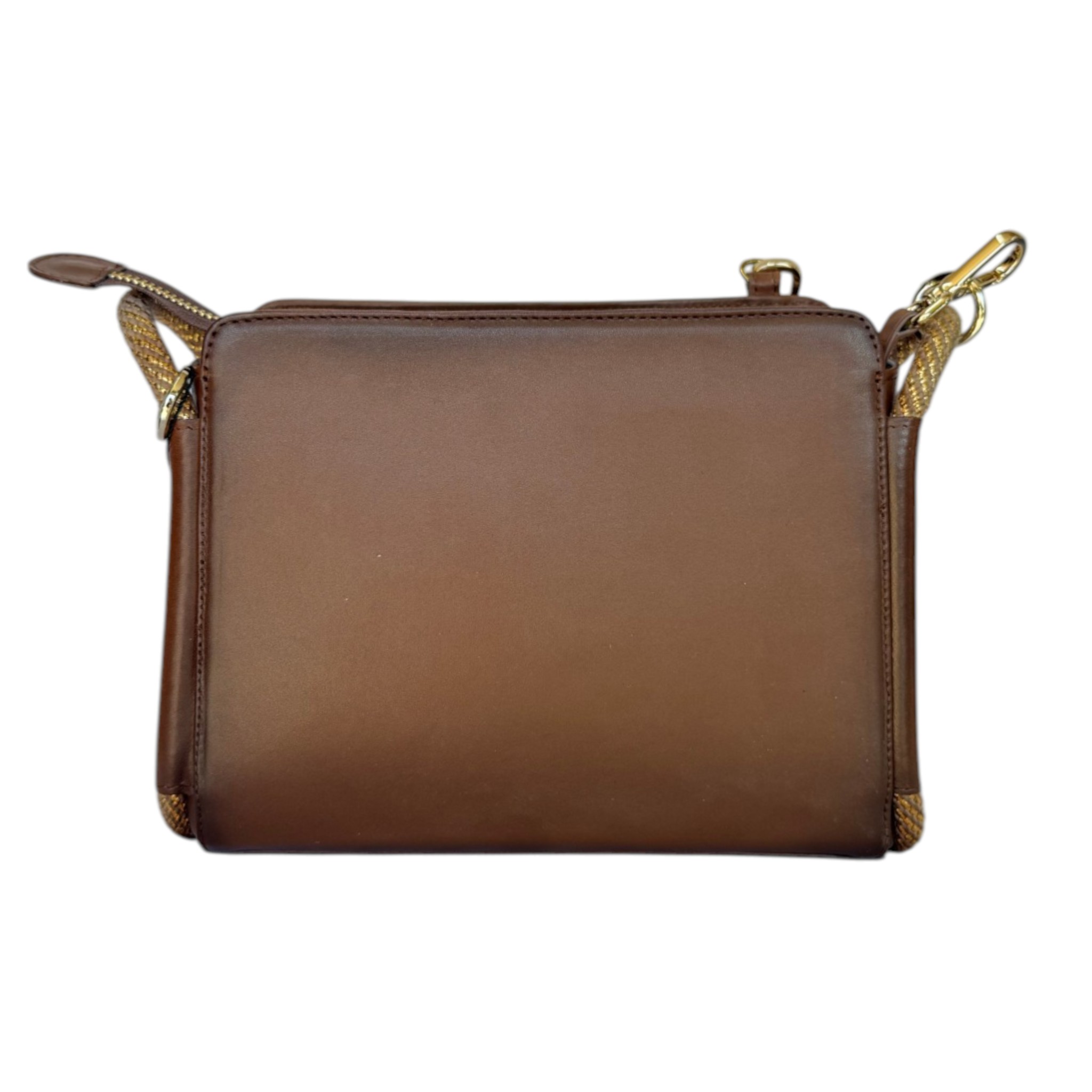 BOLSA CUADRA DE DAMA EN PIEL DE RES AZTECA MIEL.