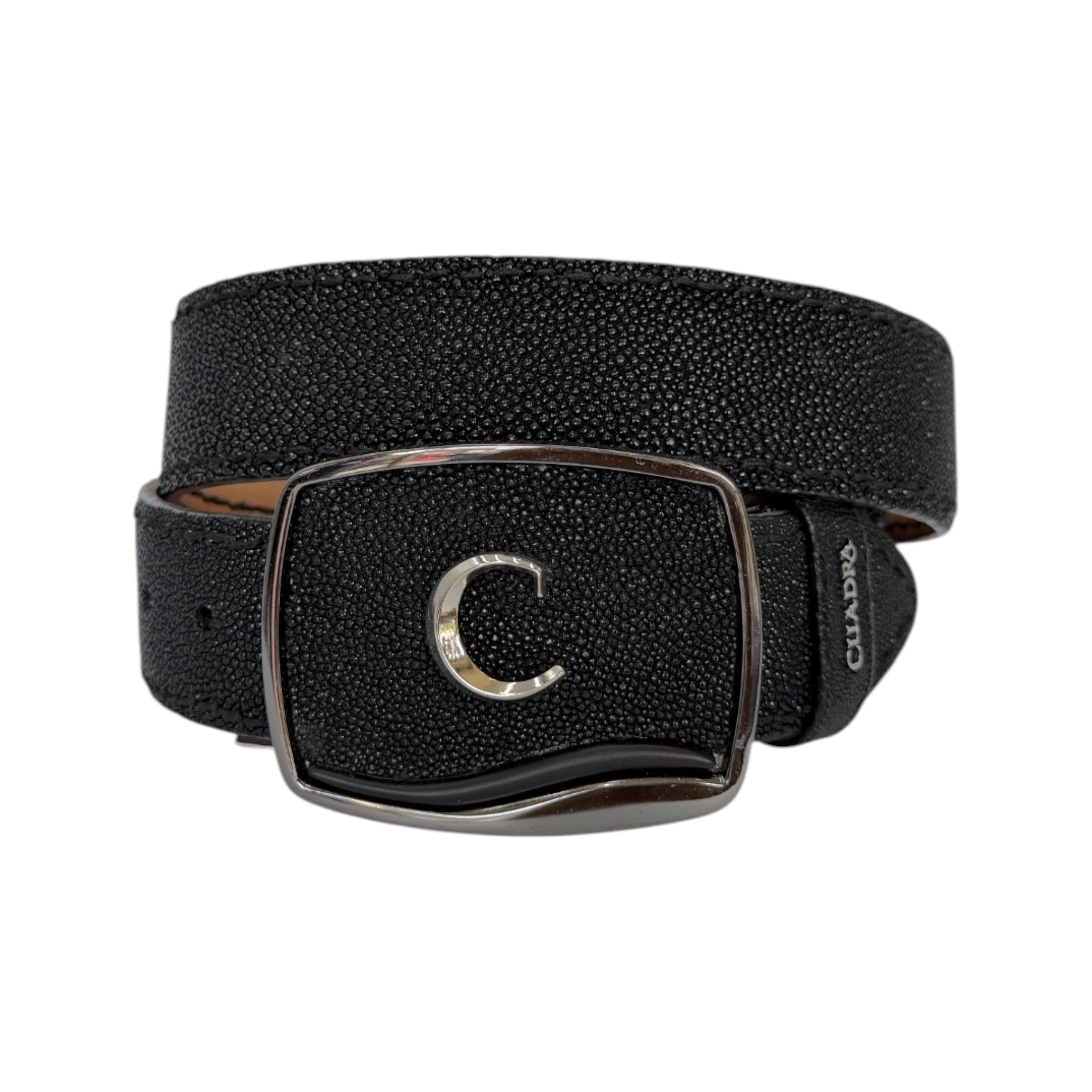 CINTO CUADRA EN PIEL GENUINA DE MANTARRAYA.