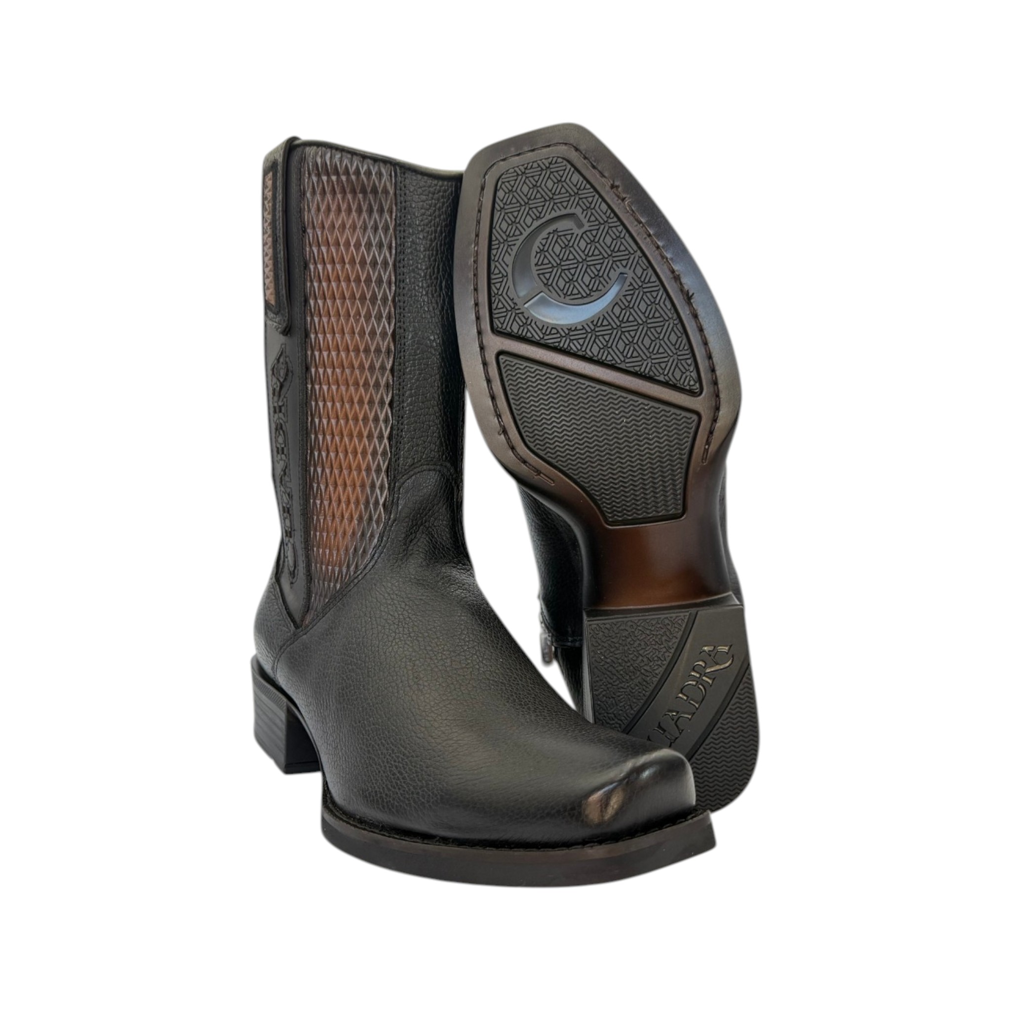 BOTA CUADRA VENADO ITALIANO NEGRO.