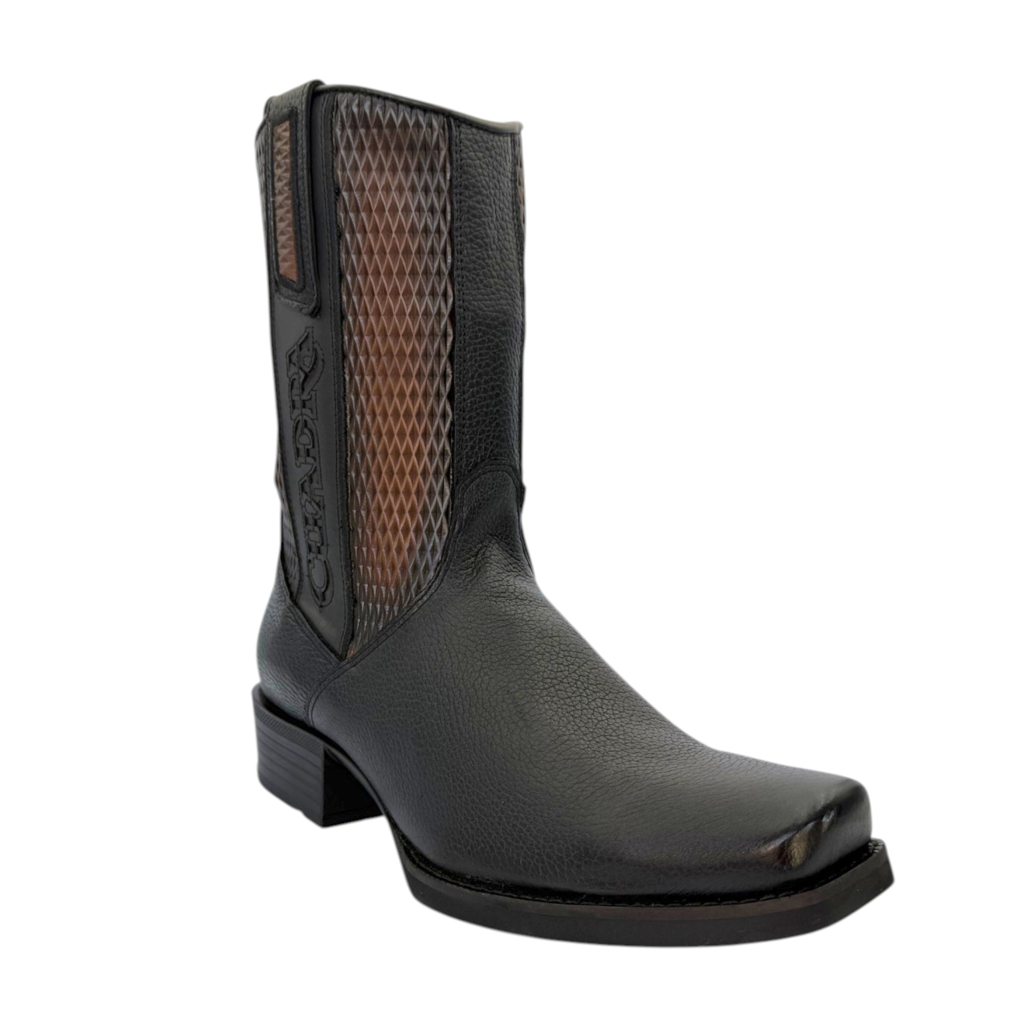 BOTA CUADRA VENADO ITALIANO NEGRO.