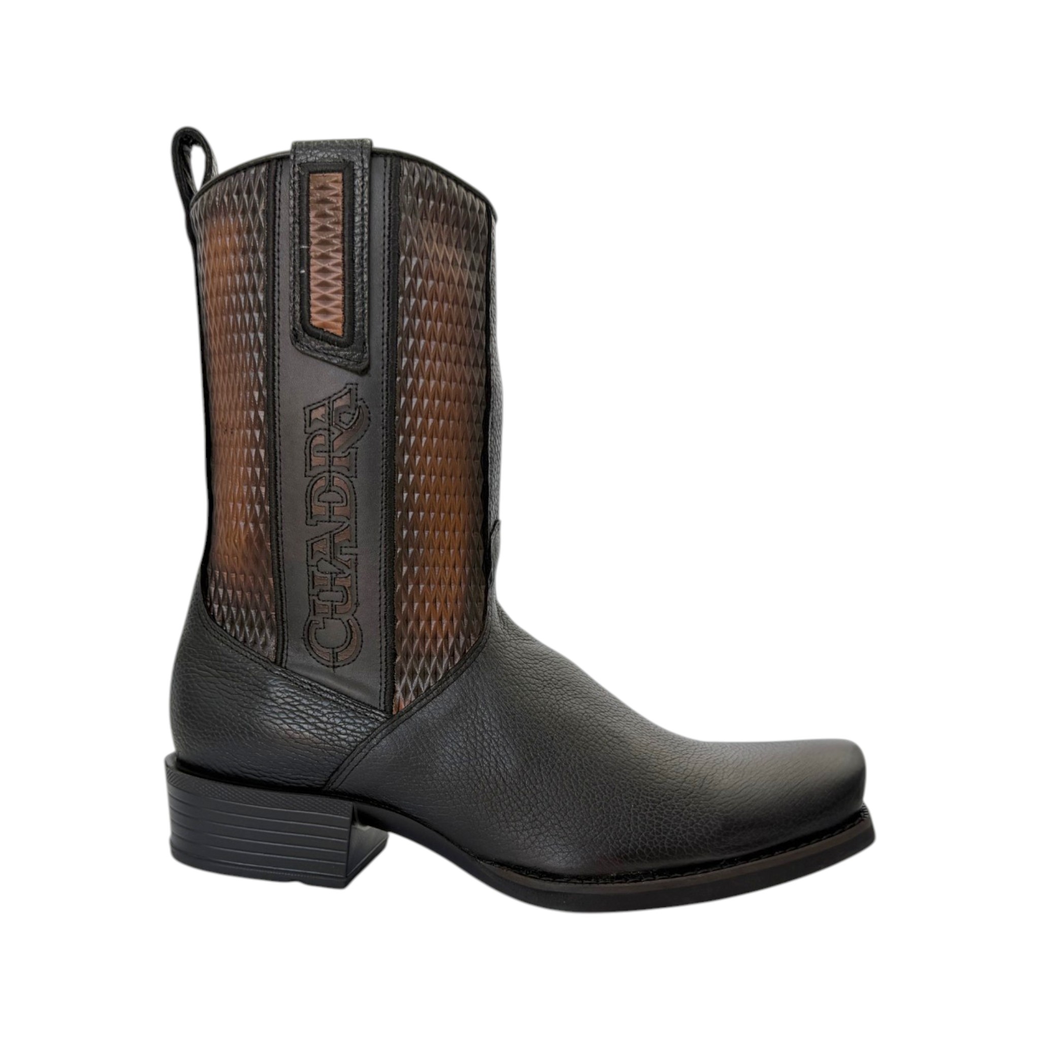 BOTA CUADRA VENADO ITALIANO NEGRO.