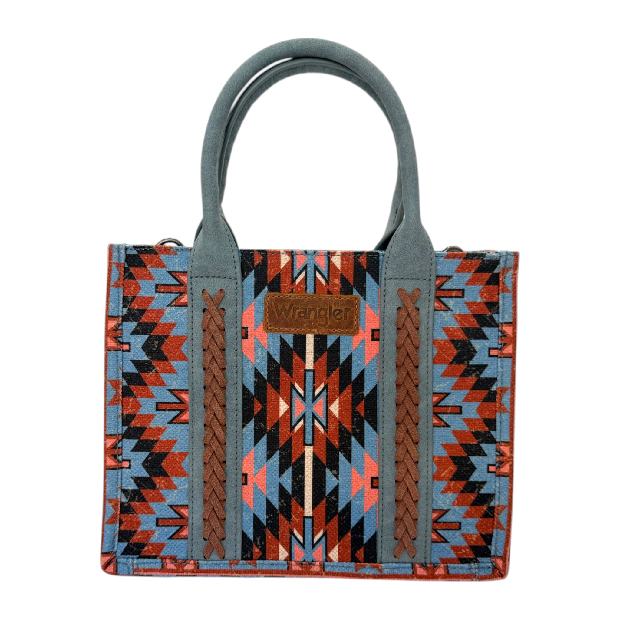 BOLSA WRANGLER DAMA MODELO CHECOTAH AZUL  8120 SNY.