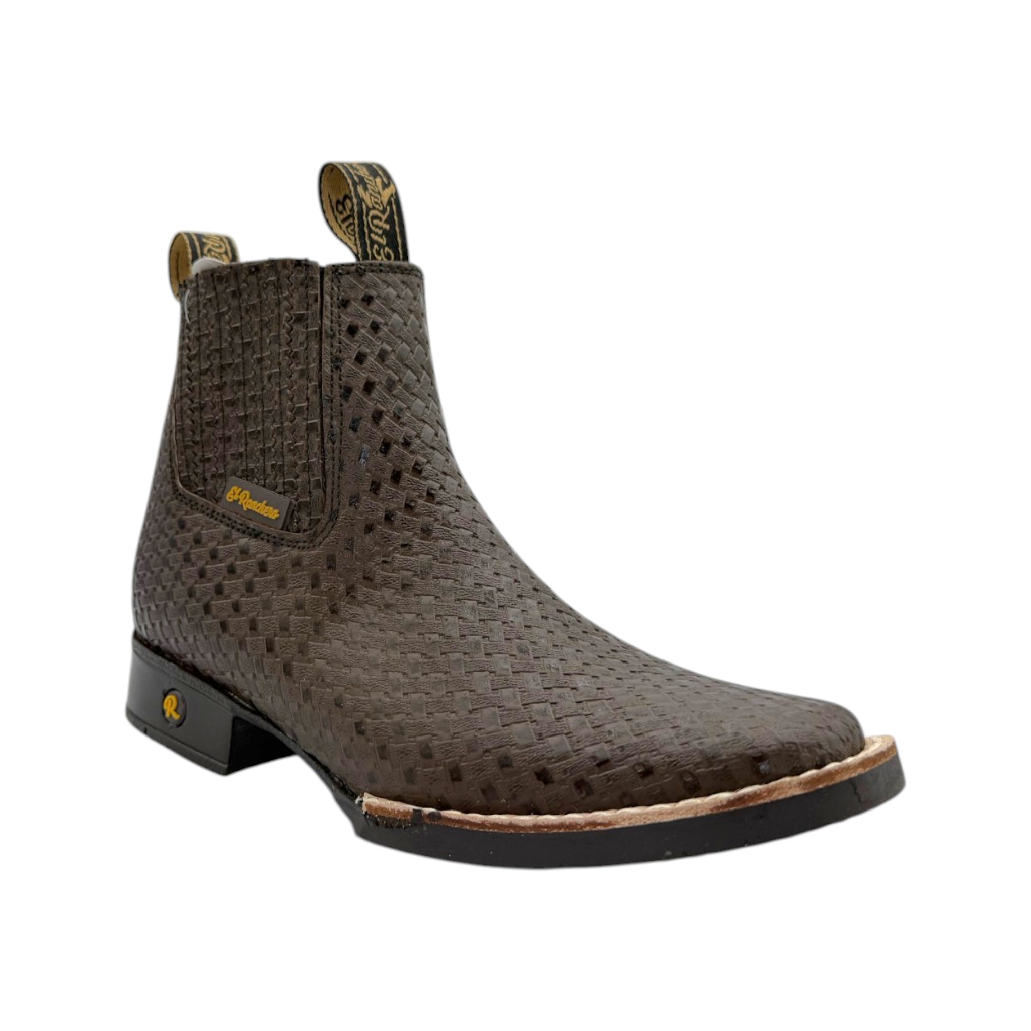 BOTIN EL RANCHERO GRABADO PETATILLO CAFÉ.