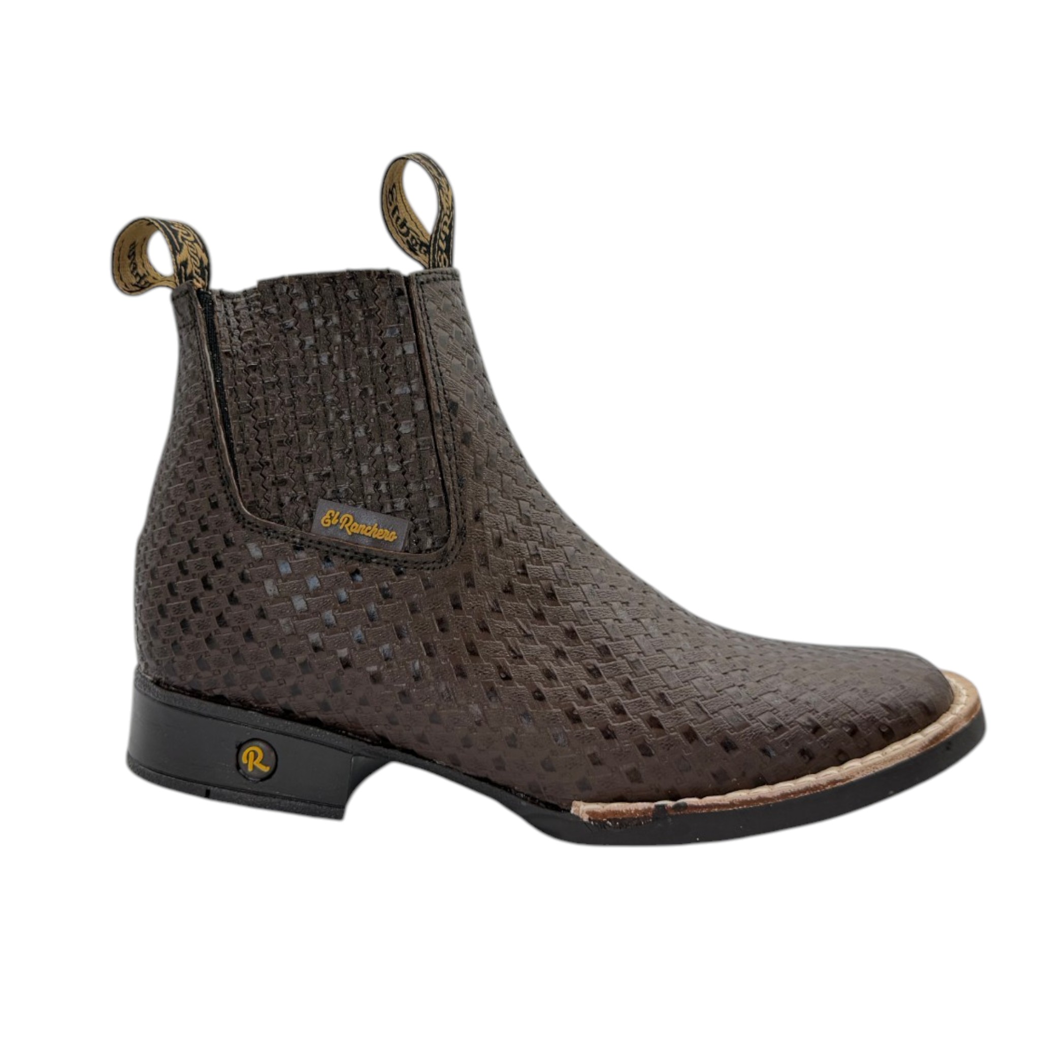 BOTIN EL RANCHERO GRABADO PETATILLO CAFÉ.