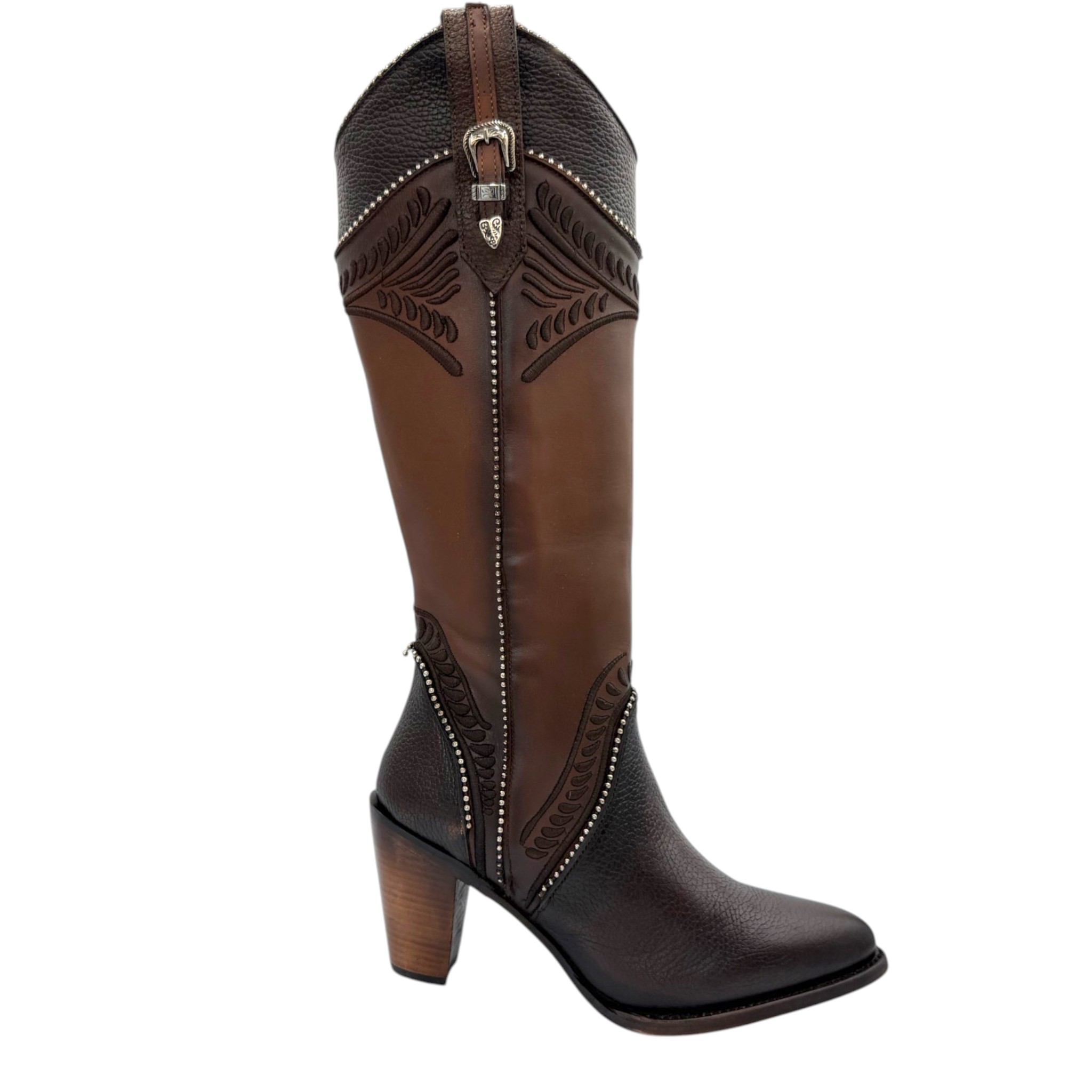 BOTA CUADRA TRADICIONAL PARA DAMA EN PIEL GENUINA DE RES.