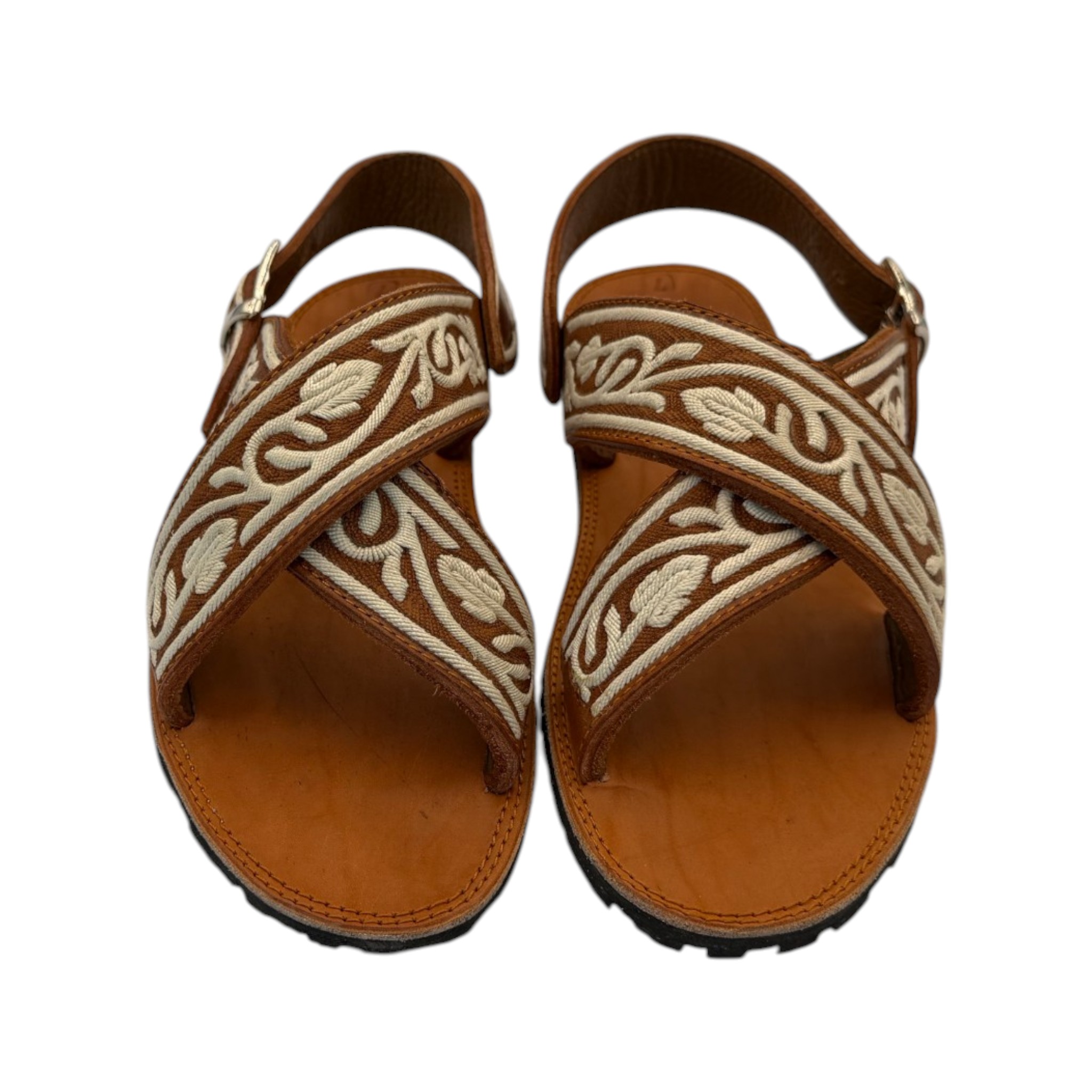 HUARACHE DE PITA ORIGINAL EN PIEL GENUINA COLOR MIEL CON SUELA DE HULE.