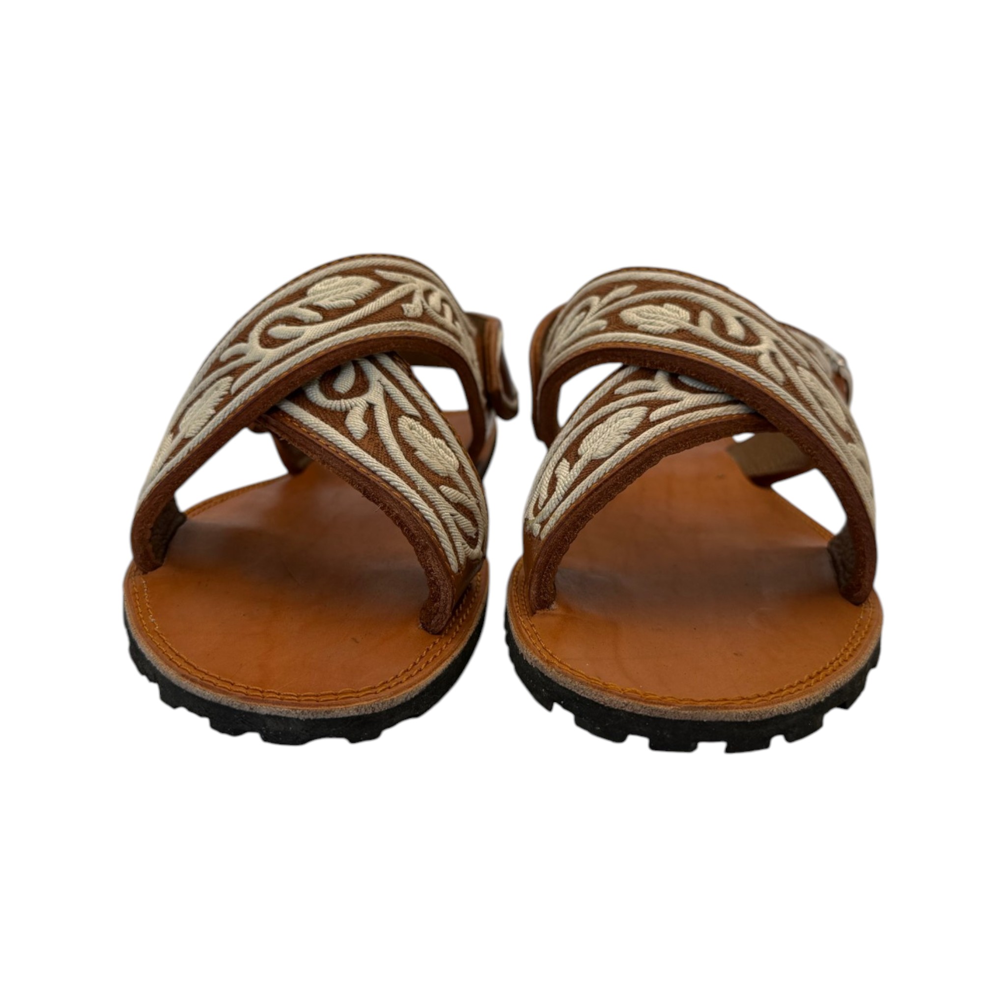 HUARACHE DE PITA ORIGINAL EN PIEL GENUINA COLOR MIEL CON SUELA DE HULE.