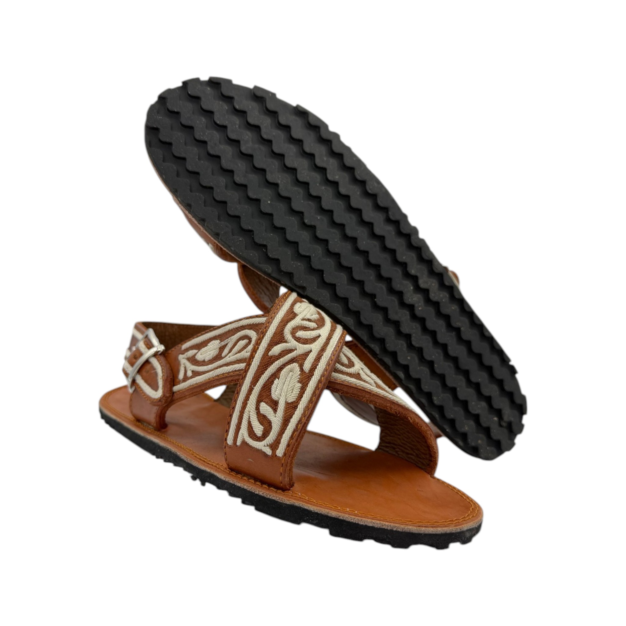 HUARACHE DE PITA ORIGINAL EN PIEL GENUINA COLOR MIEL CON SUELA DE HULE.