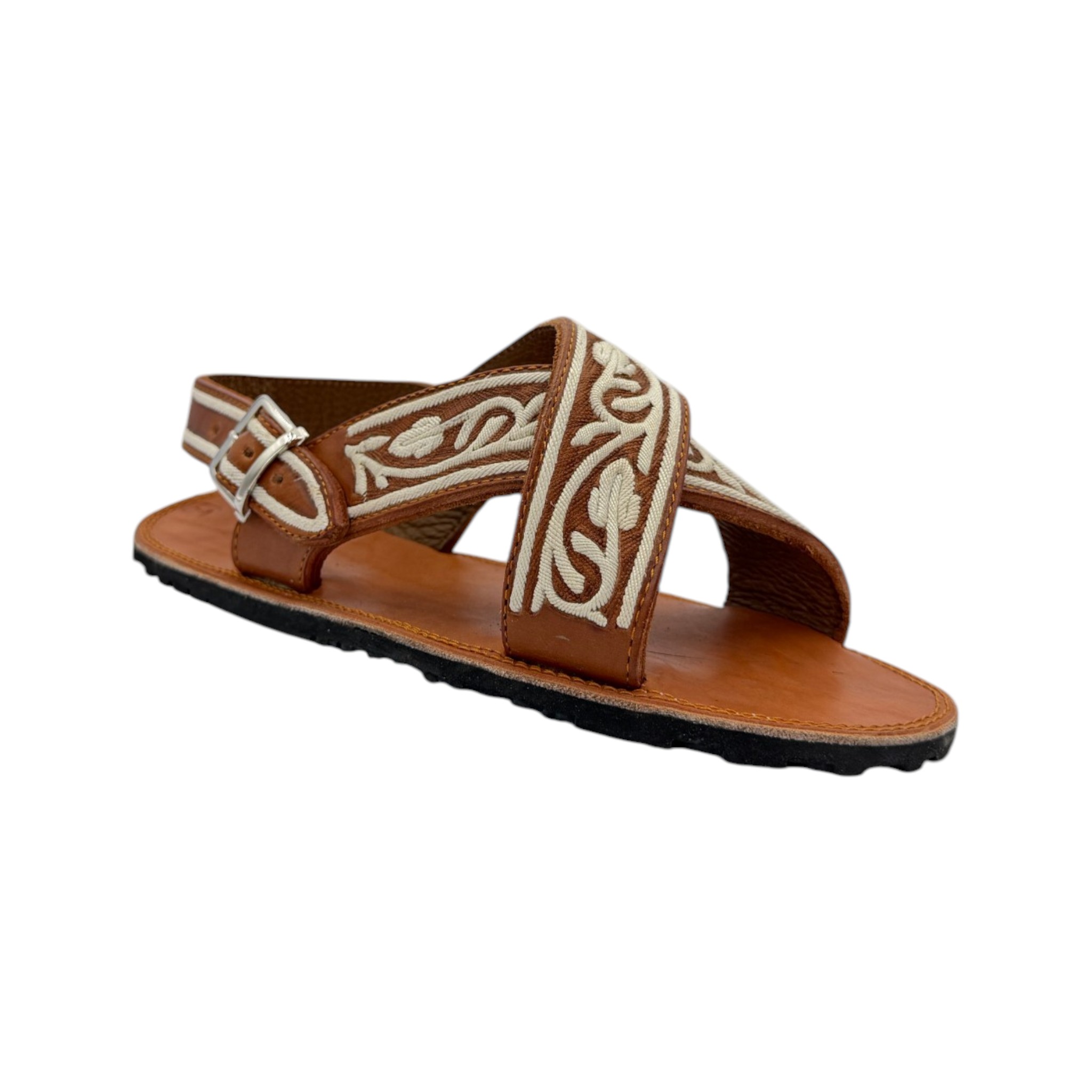 HUARACHE DE PITA ORIGINAL EN PIEL GENUINA COLOR MIEL CON SUELA DE HULE.