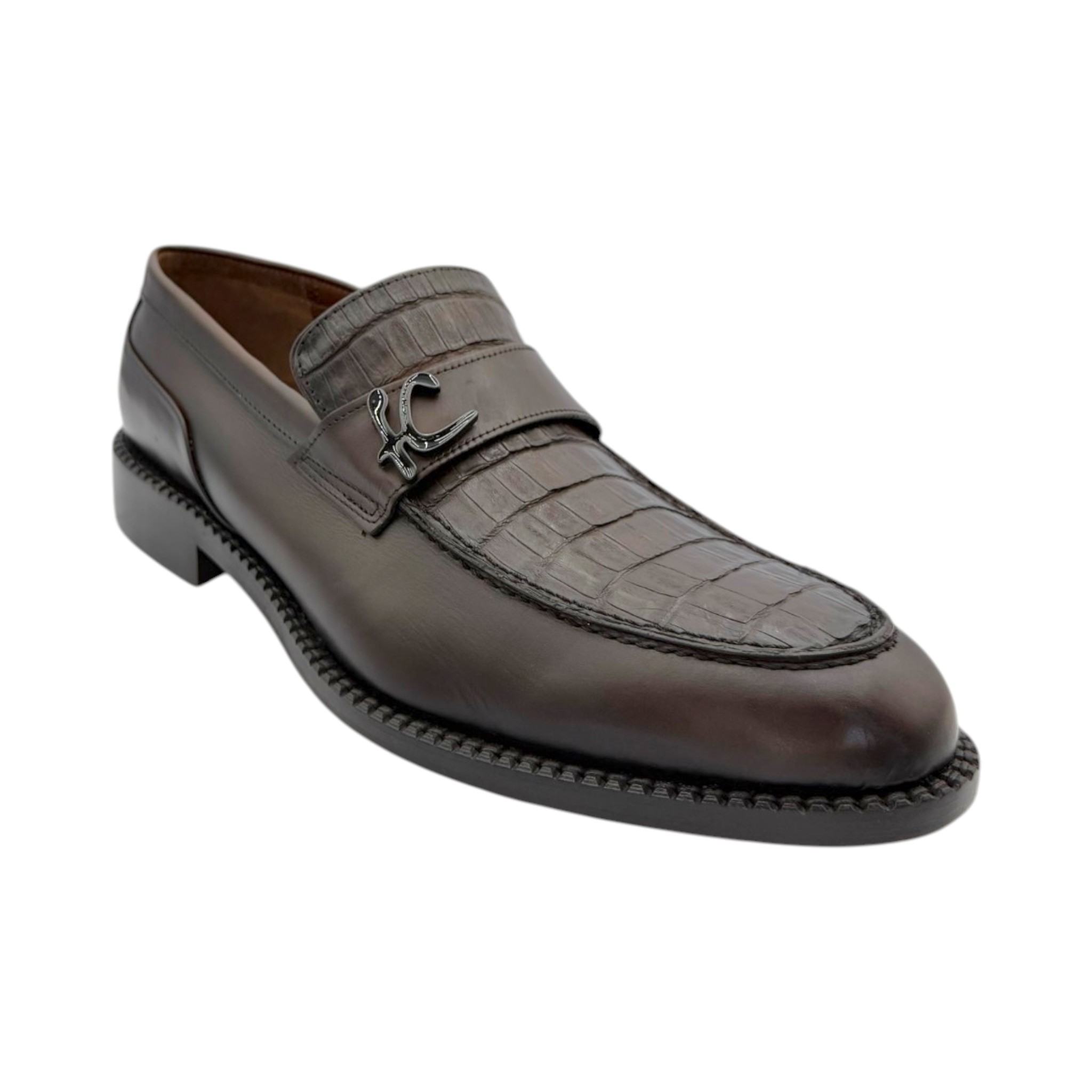 IMG_6884-Photoroom ZAPATO CUADRA MOCASIN EN PIEL GENUINA DE CAIMAN CAFÉ PARA CABALLERO.