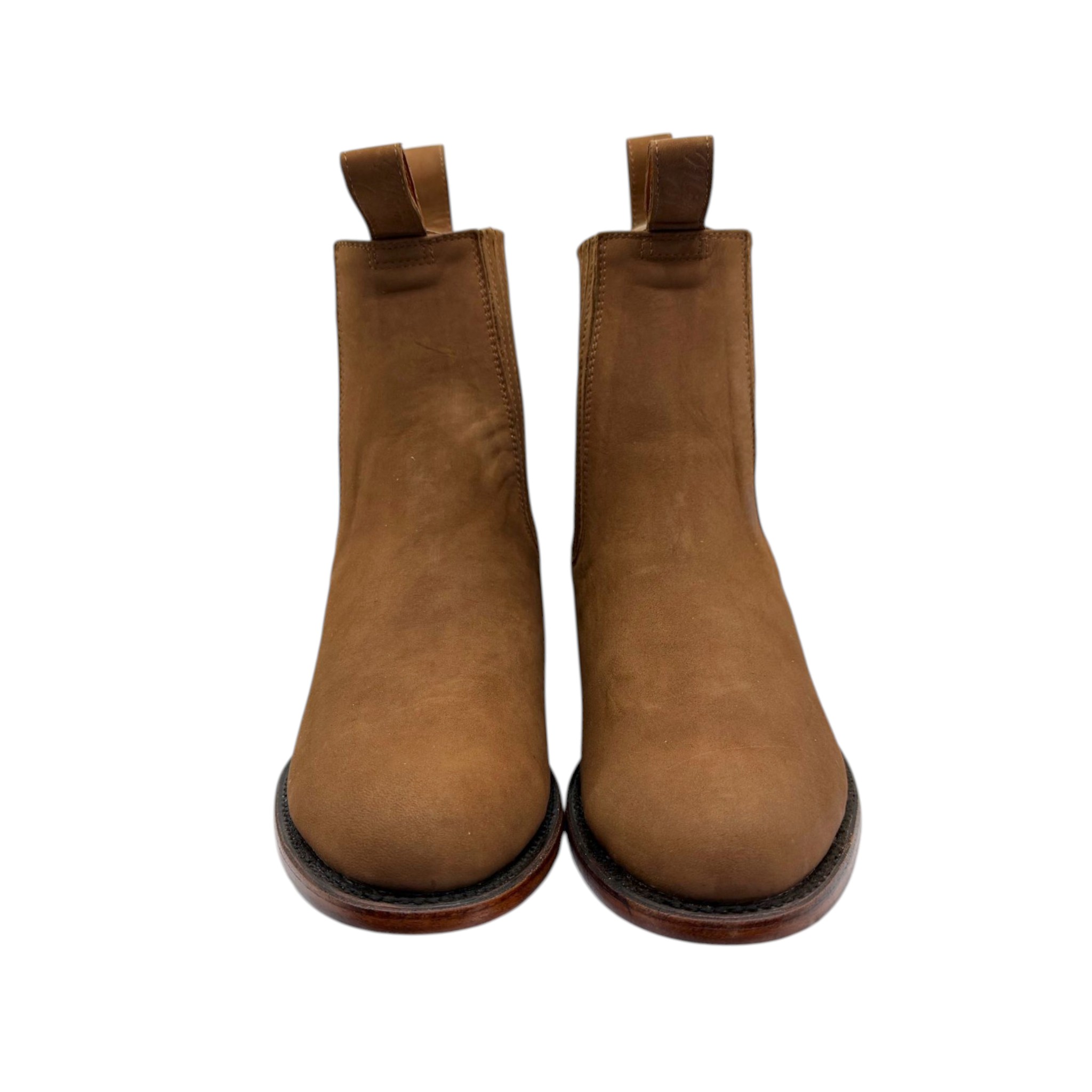 BOTIN MEXICO CHARRO PIEL DE RES NOBUCK TABACO.
