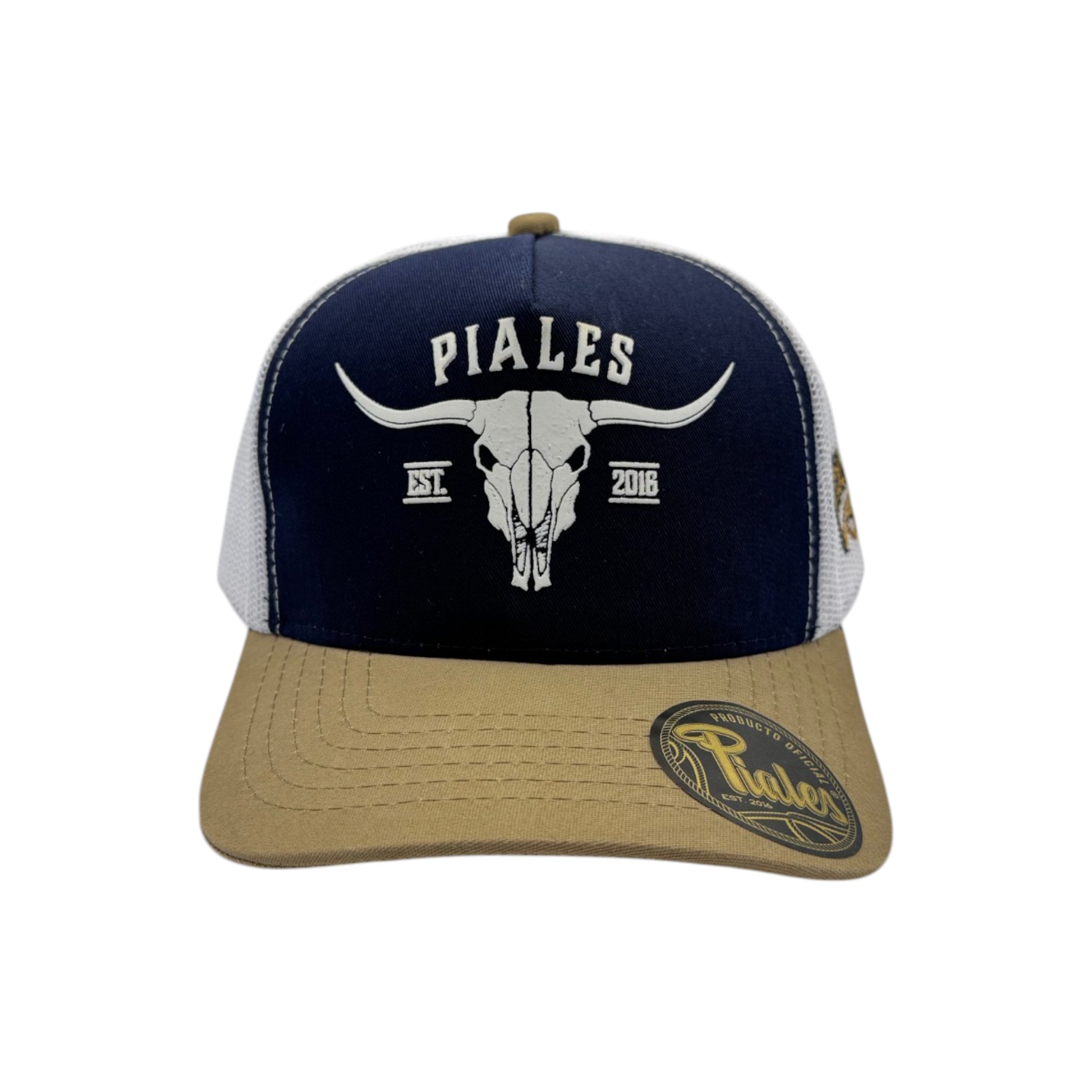 GORRA PIALES LINEA PRO LONG-HORN MARINO/BLANCO.