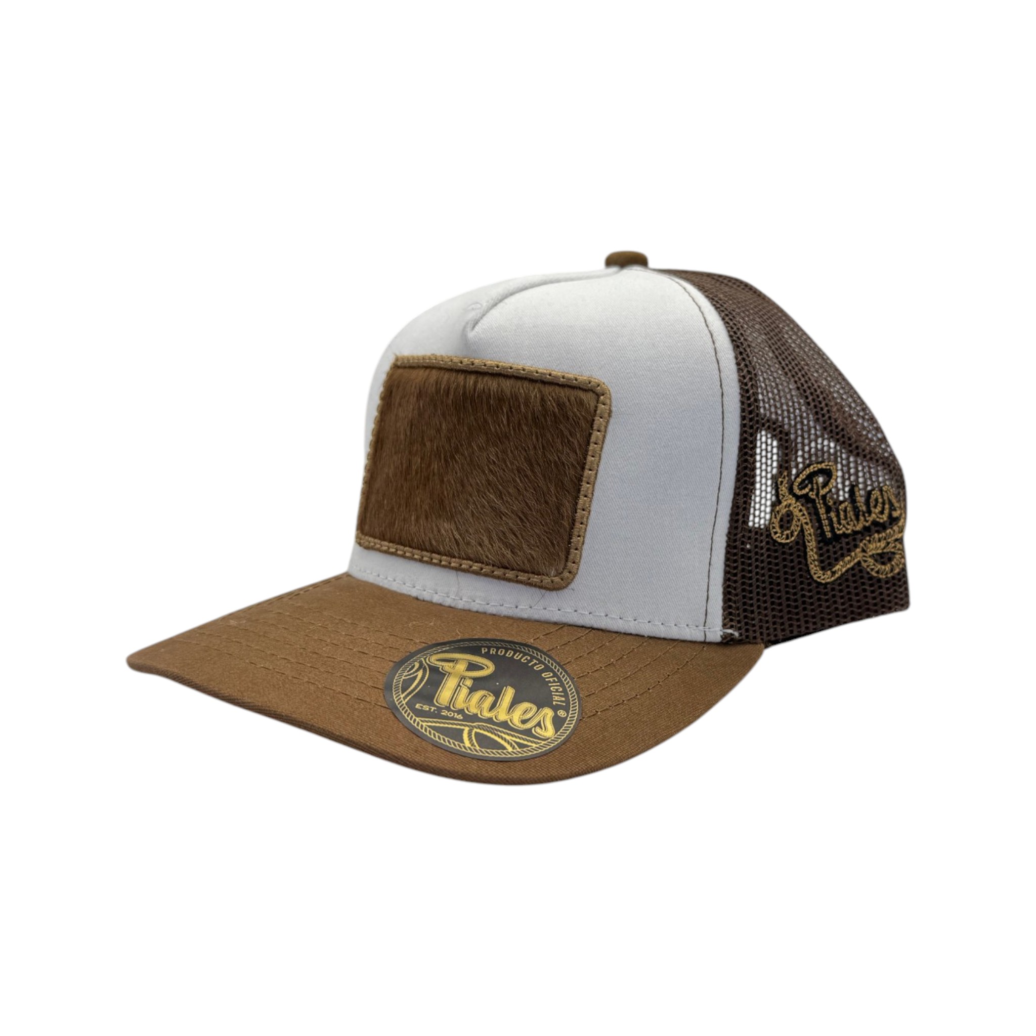 GORRA PIALES LINEA PRO FIERRO BLANCO/CAMEL/NEGRO.