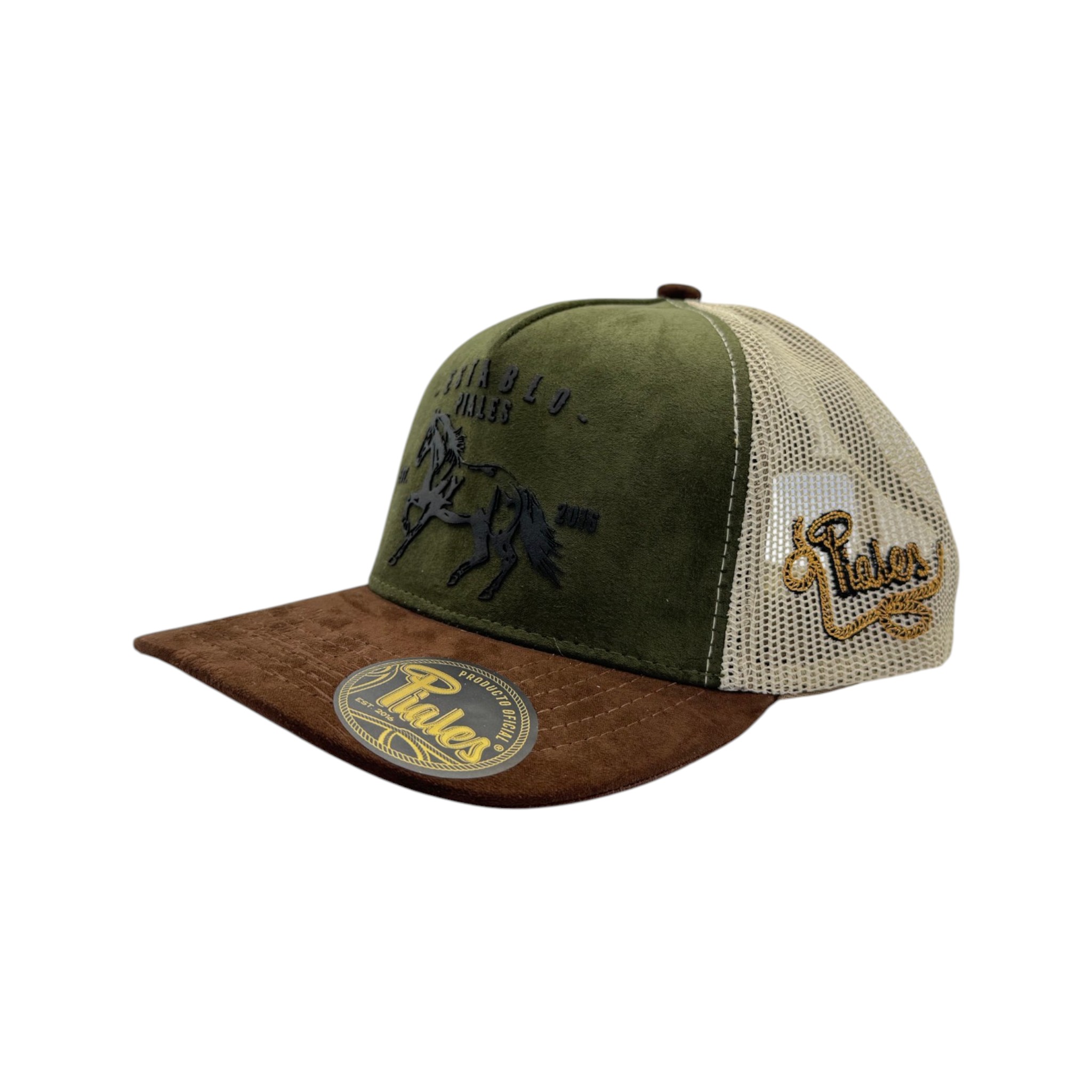 GORRA PIALES LINEA PREMIUM ESTABLO II OLIVO/CAQUI.