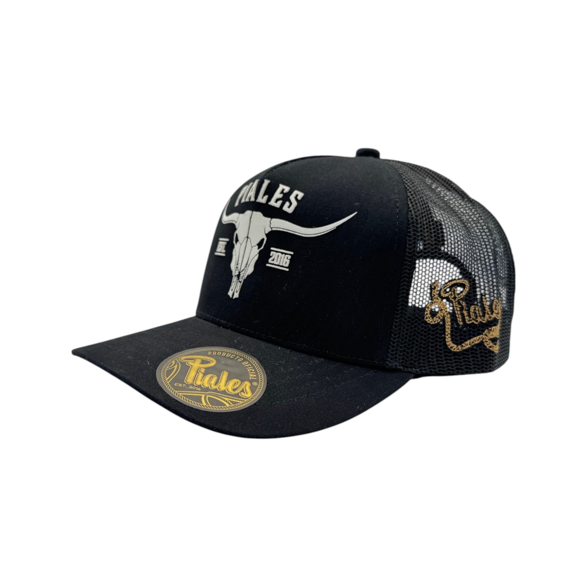 GORRA PIALES LINEA PRO LONG-HORN NEGRO.