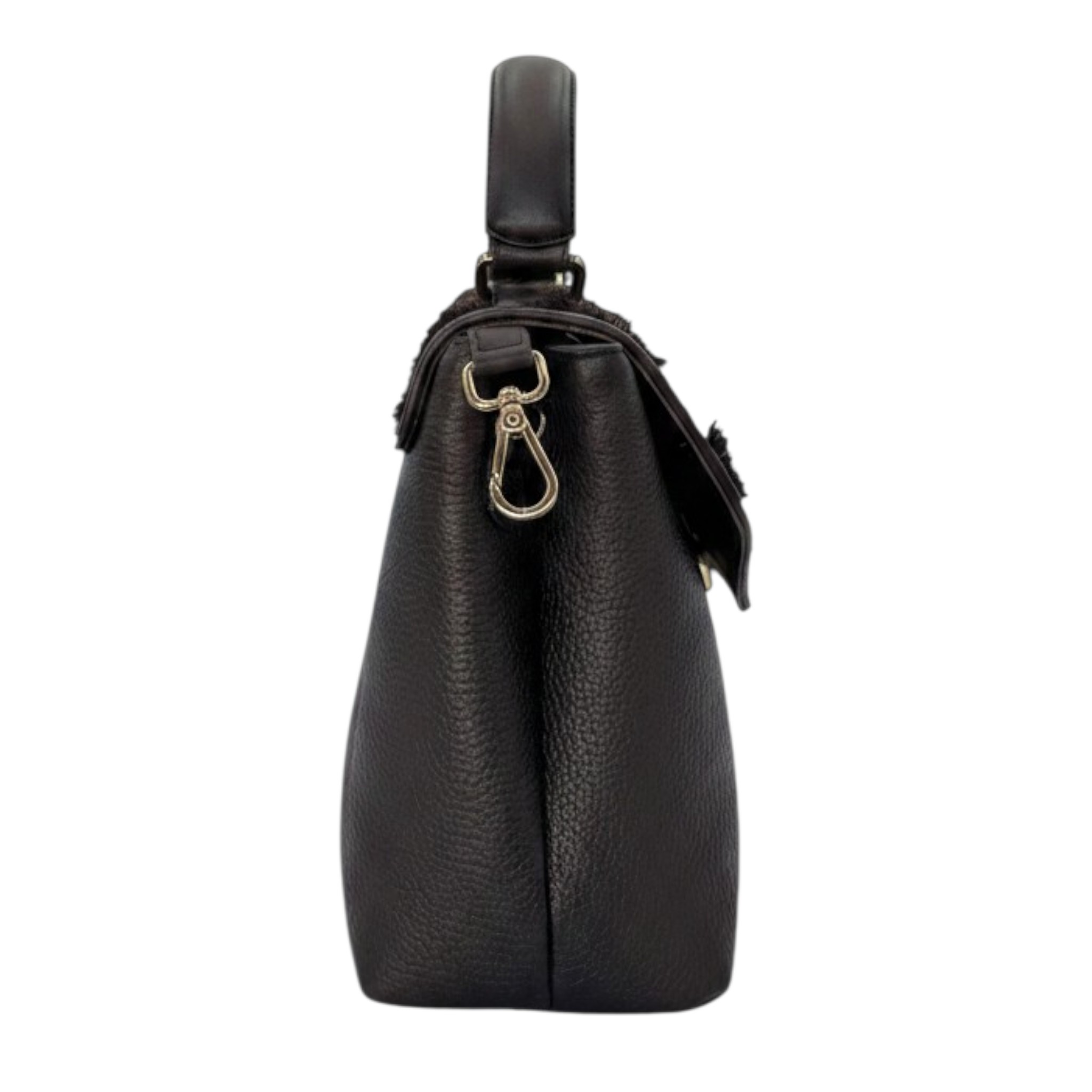 BOLSA CUADRA DE DAMA EN PIEL GENUINA DE RES COLOR CAFÉ.